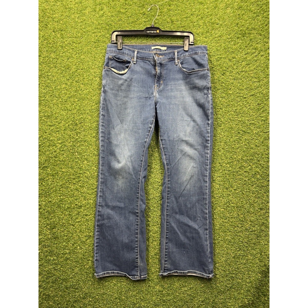 Levis Curvy Bootcut Jeans Womens 32 Blue Medium Wash Denim Stretch 32x28